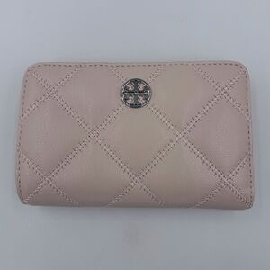 Tory Burch Quilted Willa Leather Wallet Soft Pink NWT